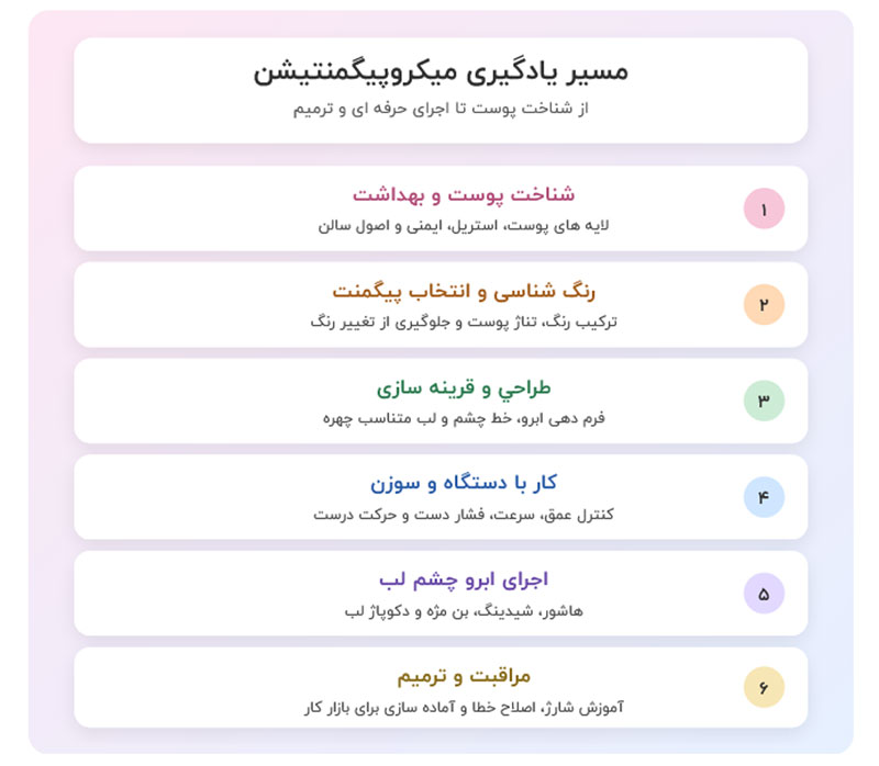 دوره آموزش میکروپیگمنتیشن از مبتدی تا 100 + مدرک رسمی