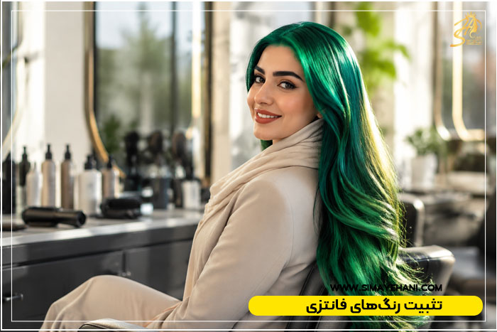 تثبیت رنگ های فانتزی آبی سبز