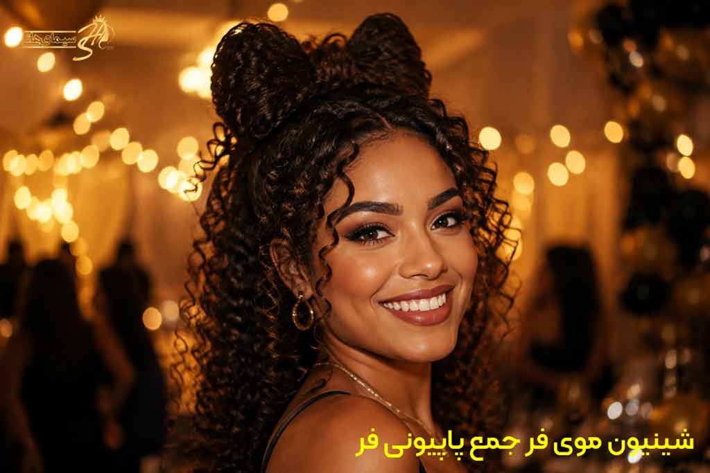 شینیون موی فر جمع پاپیونی فر