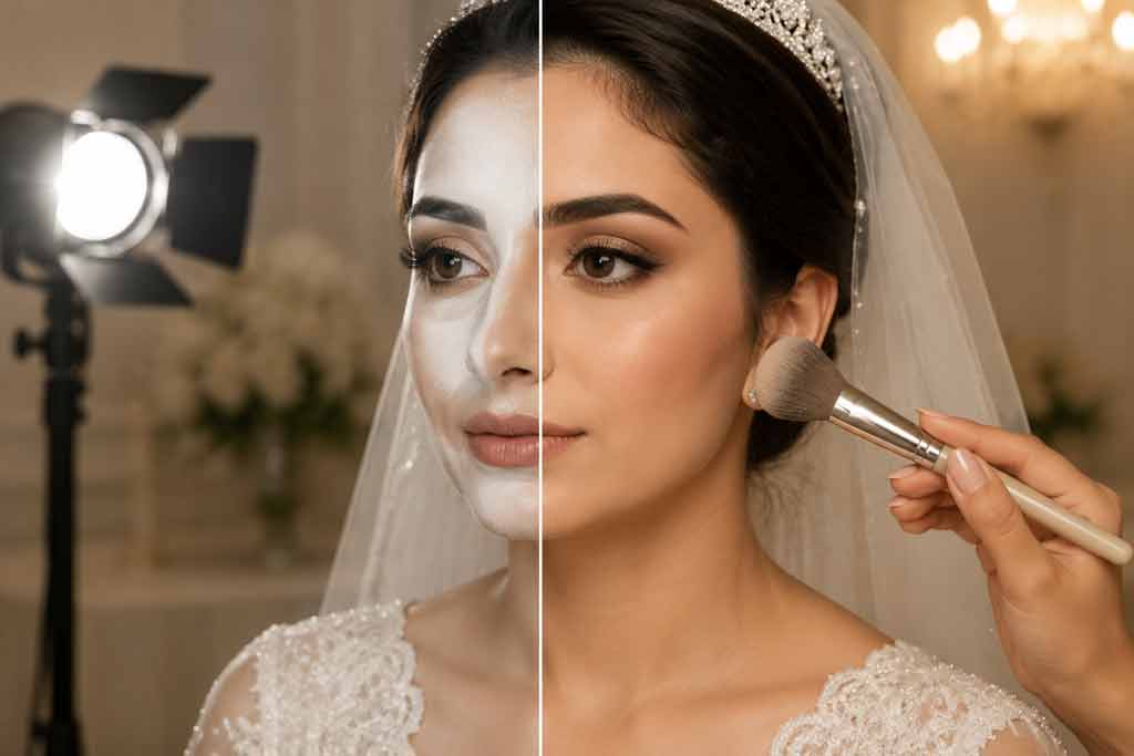 جلوگیری از برق افتادن پوست عروس در عکس