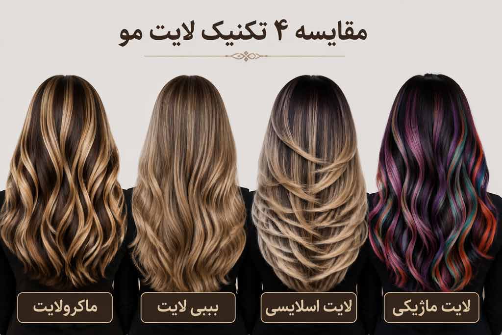 تفاوت انواع لایت مو