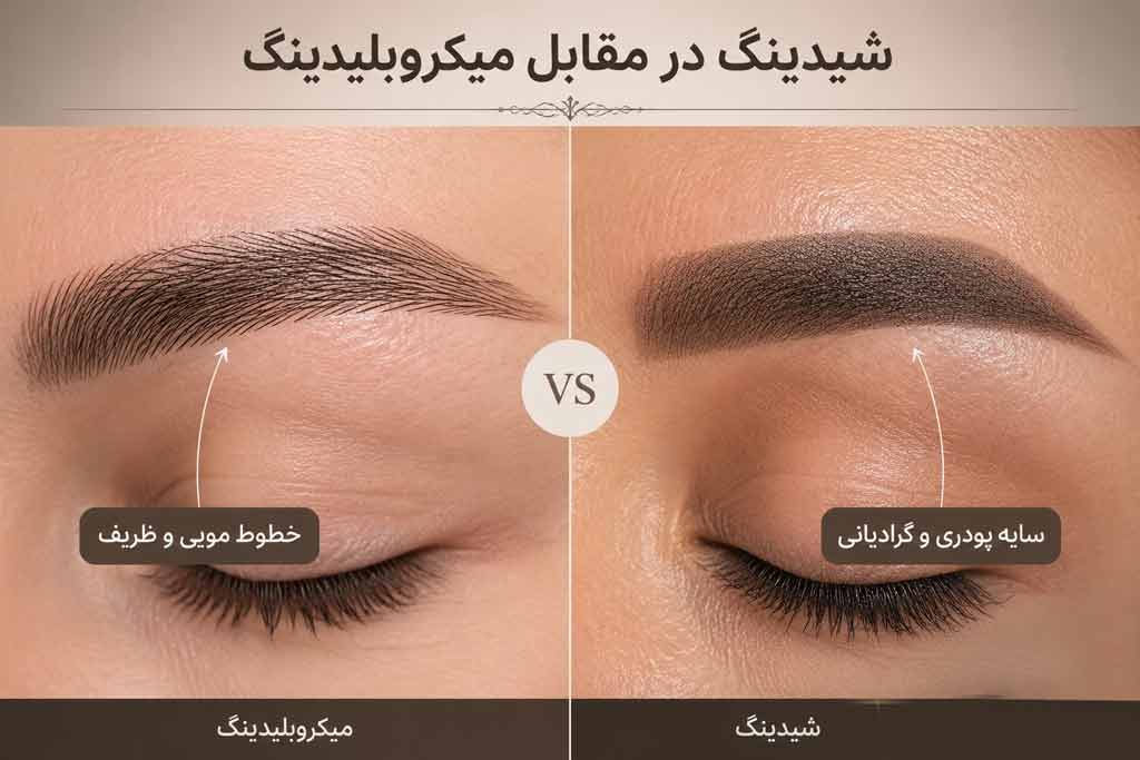 تفاوت شیدینگ ابرو با میکروبلیدینگ ابرو